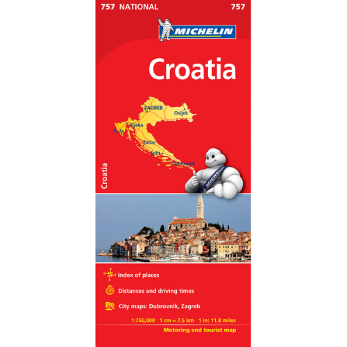 Croatia | National Map 757 | 1: 750,000 | MICHELIN