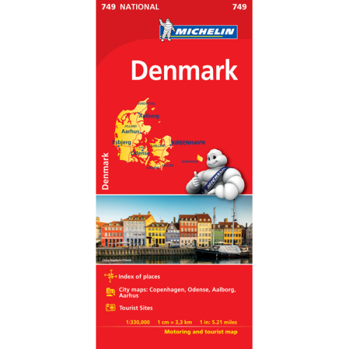 Denmark | National Map 749 | 1: 330,000 | MICHELIN
