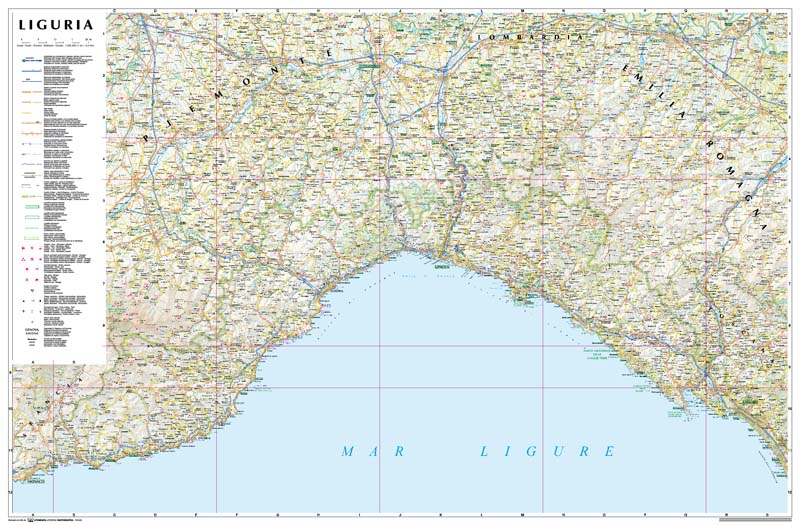 Liguria | Regional Road Map | 1: 250,000 | GLOBAL MAP - Roger Lascelles ...