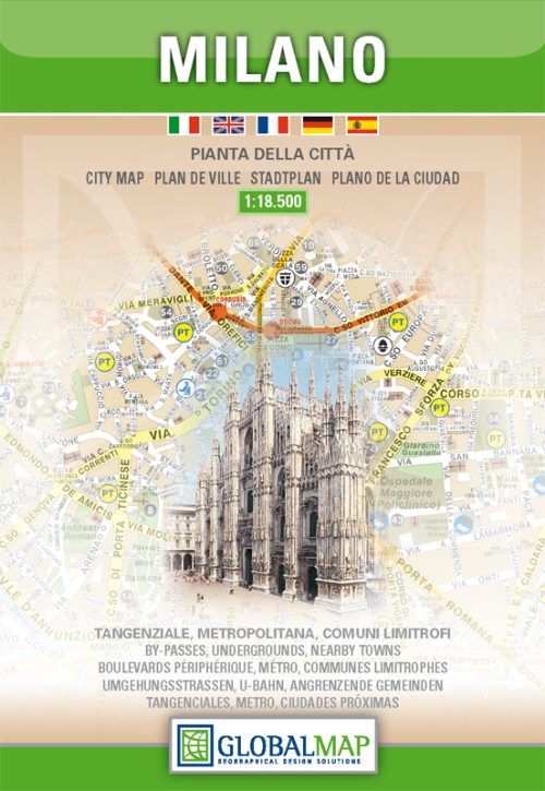 Milan city map | Lombardy | 1: 18,500 | GLOBAL MAP