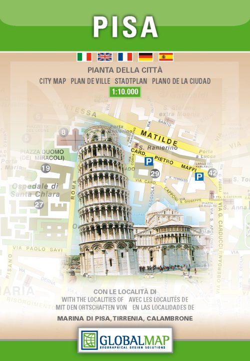Pisa city map | Tuscany | 1: 10,000 | GLOBAL MAP