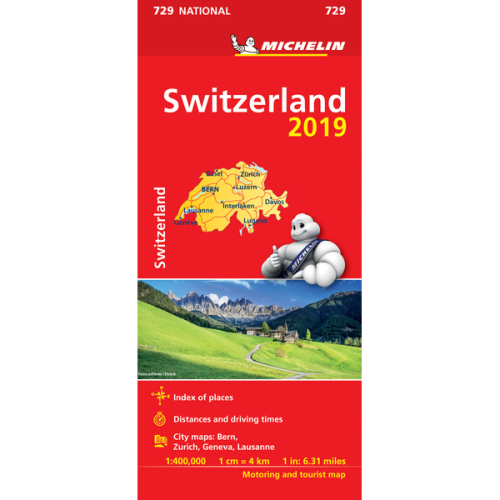 Switzerland | National Map 729 | 1: 400,000 | MICHELIN
