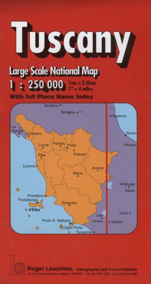 Tuscany Large Scale Map | 1: 250,000 | ROGER LASCELLES